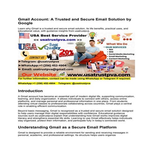 Buy Gmail Account_ A Trusted and Secure Email Solution by Google.docx