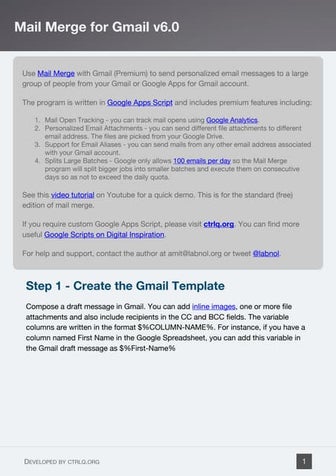 Gmail Mail Merge with Personalized Attachments and Email Tracking