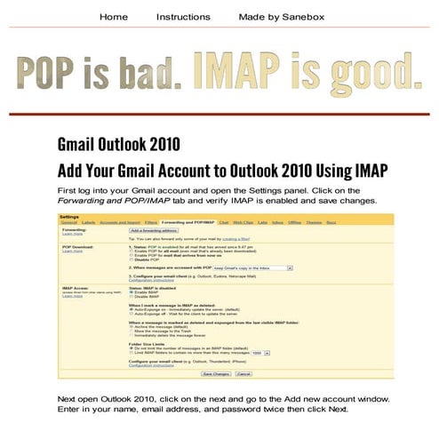 Cấu hình hộp thư Gmail trong Outlook 2010