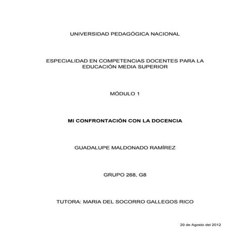 Gmaldonado mi confrontación con la docencia