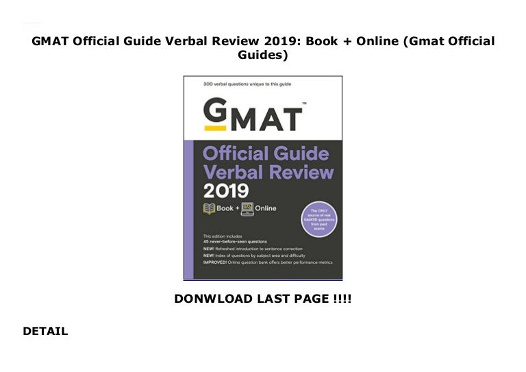 GMAT Official Guide Verbal Review 2019 Book + Online (Gmat Official…