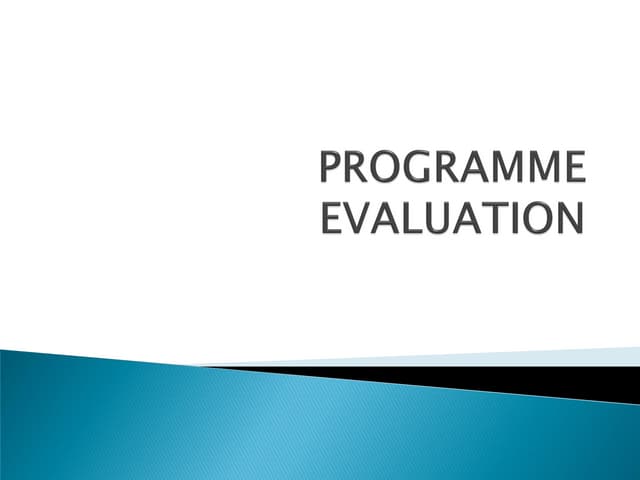 Programme Evaluation