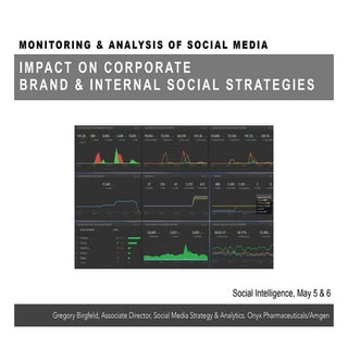 Monitoring & Analysis of  Social Media