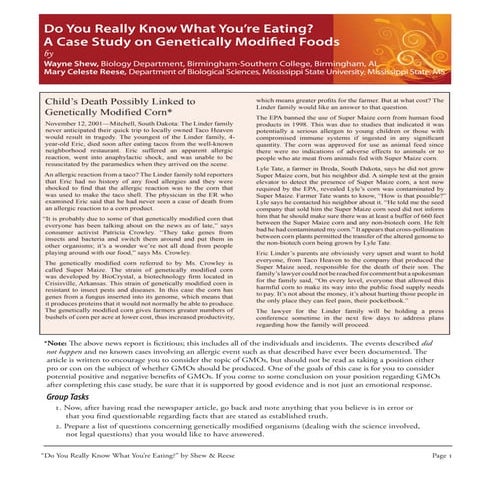 Gmo safety case study | PDF