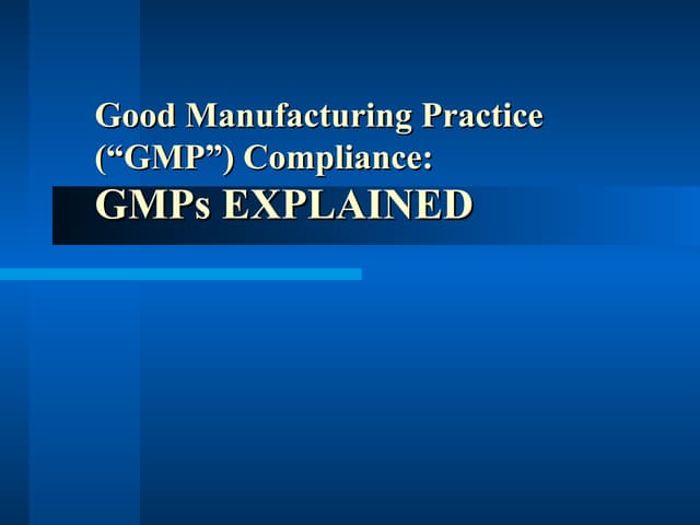 Gmp compliance