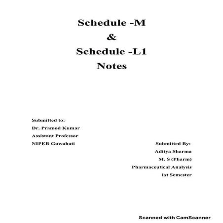 GMP & GLP full notes for semester examination