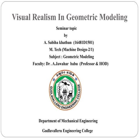 visual realism in geometric modeling