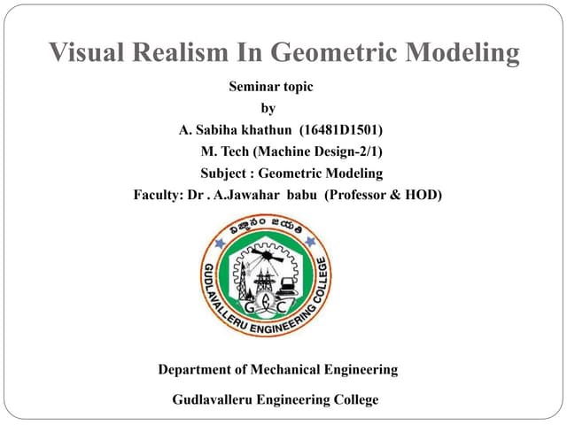 visual realism in geometric modeling