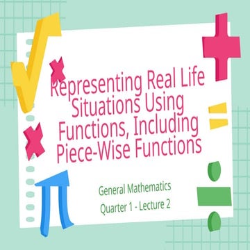 General Mathematics Quarter 1 Lecture 1 Representing Real Life Situations Usi...