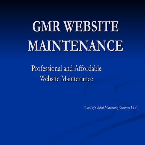 Website Maintenance Services