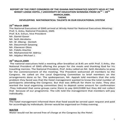 Gms congress 2009_report