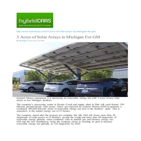 Gm solar installations