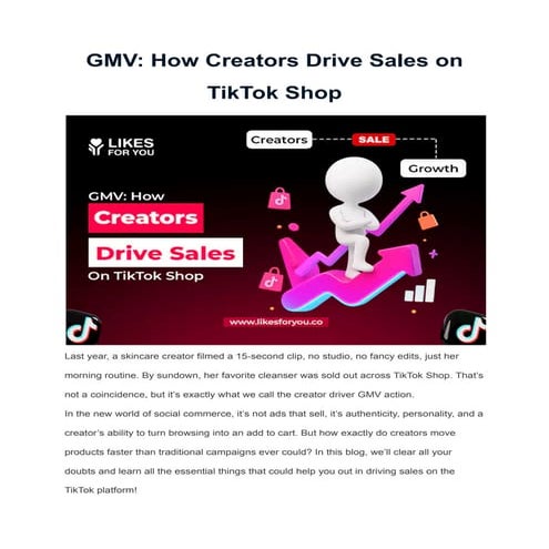 GMV_ How Creators Drive Sales on TikTok Shop