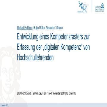 Michael Eichhorn: Entwicklung eines Kompetenzrasters zur Erfassung der "digit...
