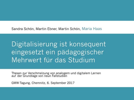 Digitalisierung ist konsequent eingesetzt ein pädagogischer Mehrwert für das ...