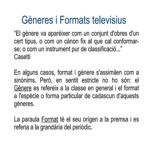Gèneres i formats tv
