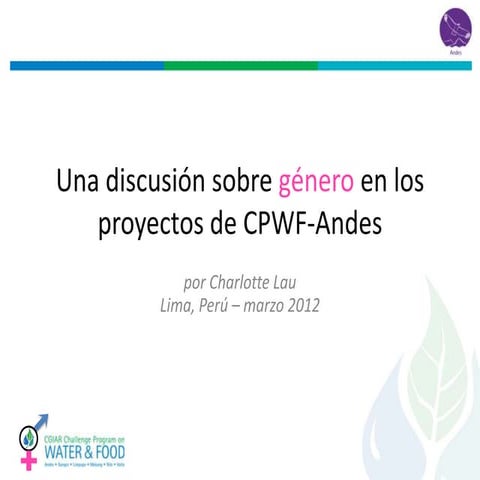 Utilizar un enfoque de género en las investigaciones de los Andes