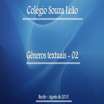 Gêneros textuais   02 (3ª série - A)