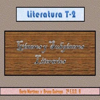 GÉNEROS Y SUBGÉNEROS LITERARIOS