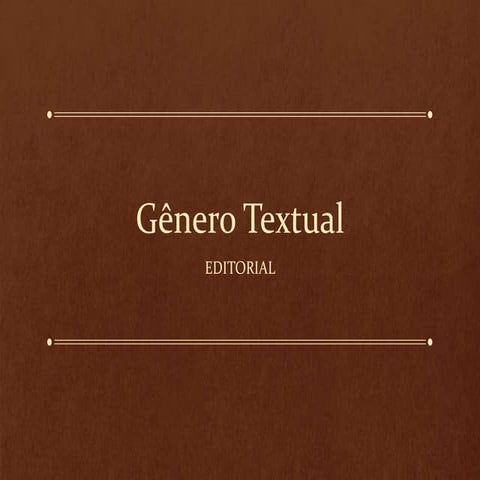 Gênero textual - Editoria