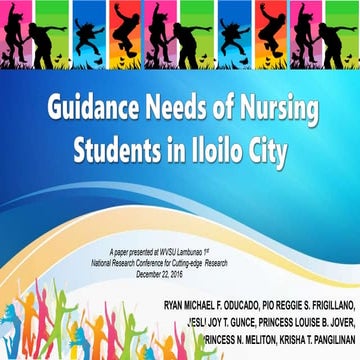 Guidance Needs of Nursing Students in Iloilo CIty