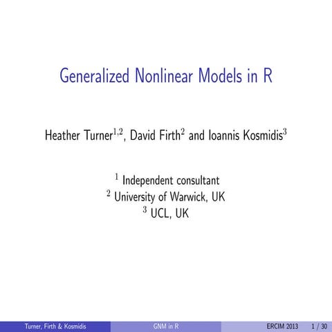Generalized Nonlinear Models in R