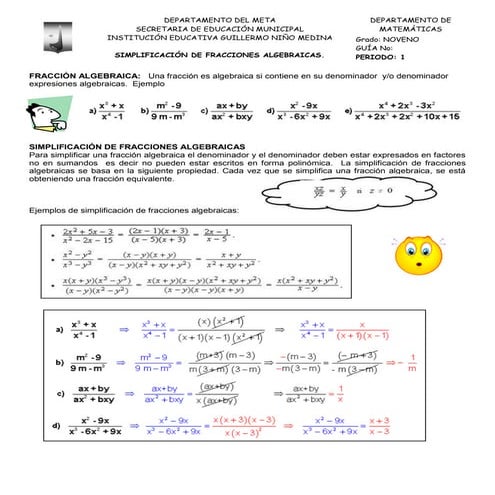 Hojas De Trabajo Con Respuestas Para Simplificar Expresiones Algebraicas
