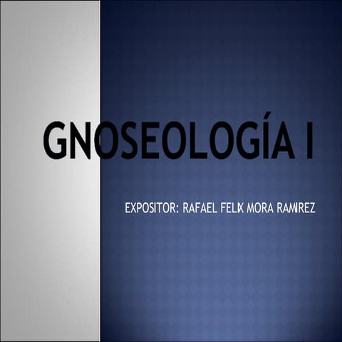 GnoseologÍA I