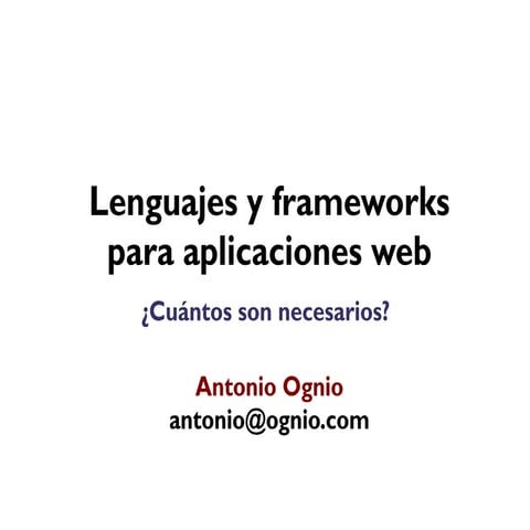 Lenguajes y frameworks para desarrollo web