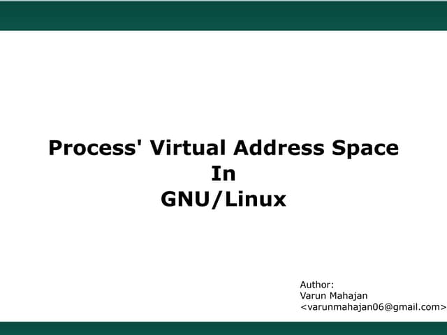 Process' Virtual Address Space in GNU/Linux