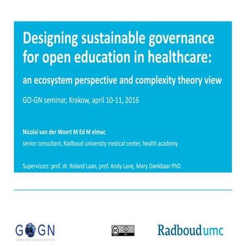 Designing sustainable governance for open education in healthcare: an ecosyst...