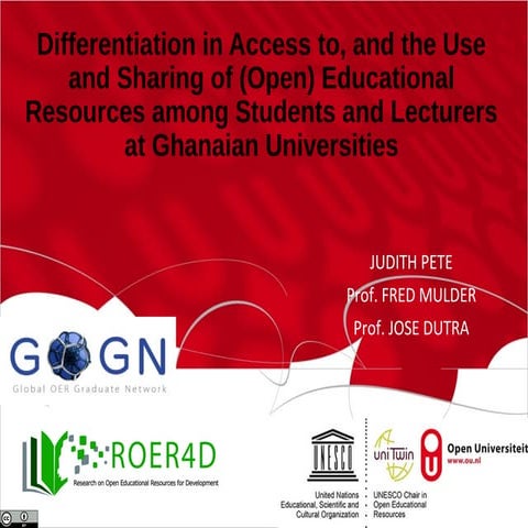 Differentiation in Access to, and the Use and Sharing of (O)ER among Students...
