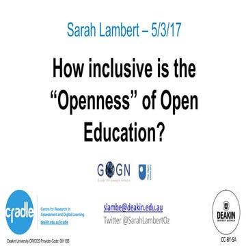 How inclusive is the "Openness" of Open Education?