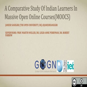 A Study on Indian Learners in MOOCs - GO-GN Presentation