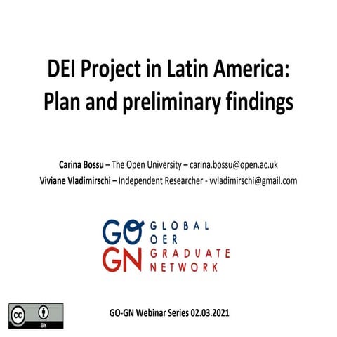 DEI Project in Latin America: Plan and preliminary findings