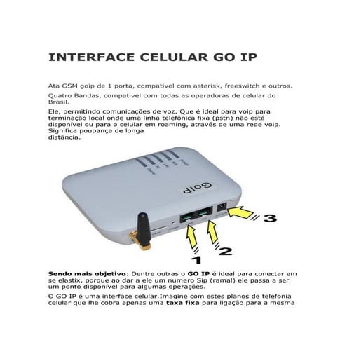 Interface celular Go ip | PDF