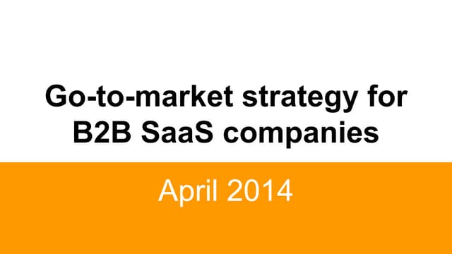 Go to-market strategy for B2B SaaS ...