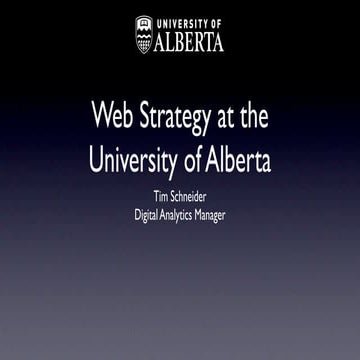 U of A Web Strategy and Sitecore