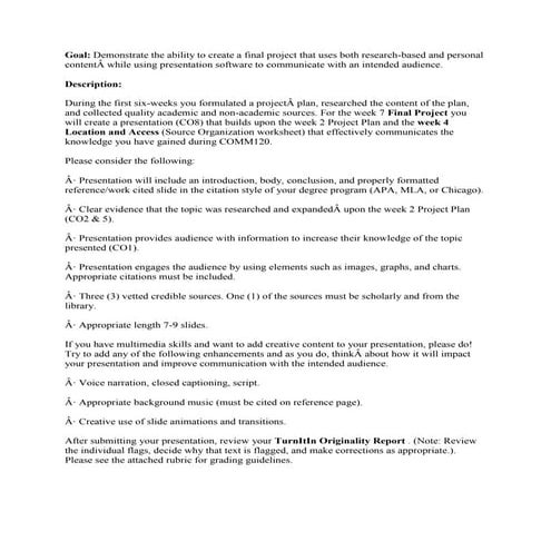 Goal-Demonstrate the ability to create a final project that uses both.docx