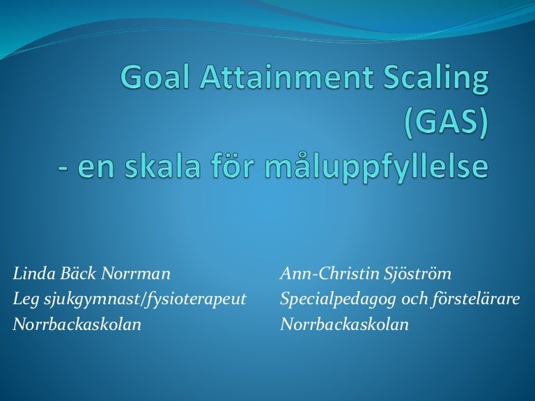 Goal attainment scaling