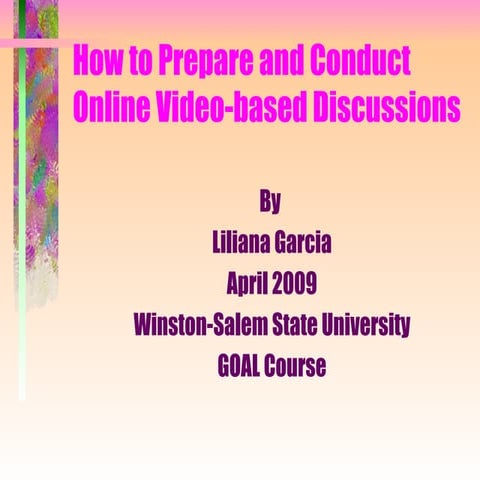 How to Prepare and Conduct Online Video-based Discussions
