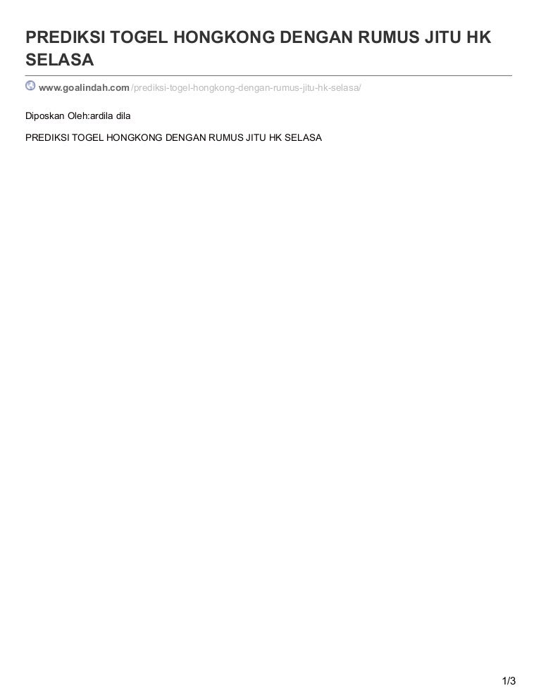 Goalindah Com Prediksi Togel Hongkong Dengan Rumus Jitu Hk Selasa