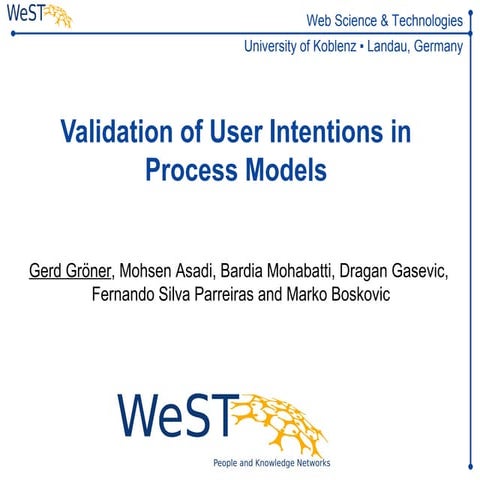Validation of User Intentions in Process Models