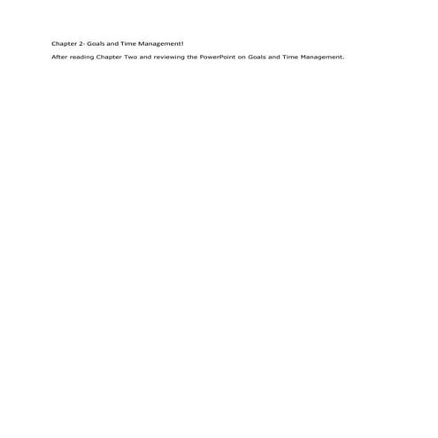 Goals  time management