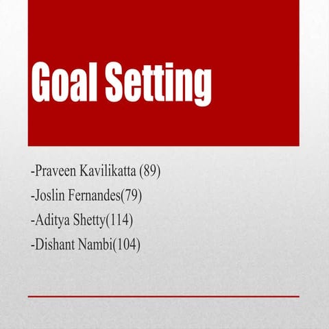 Goal setting