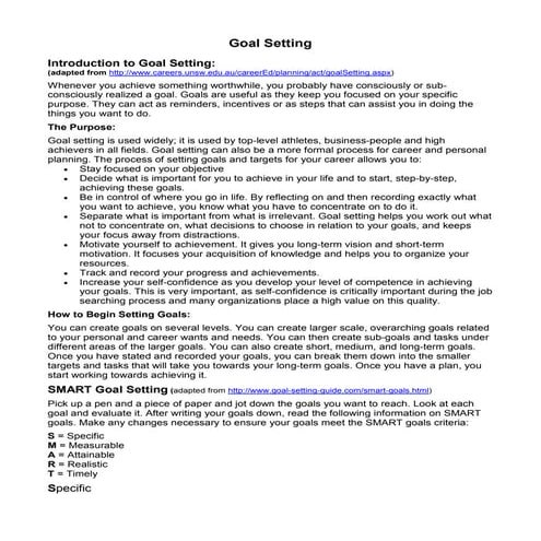 Goal Setting
