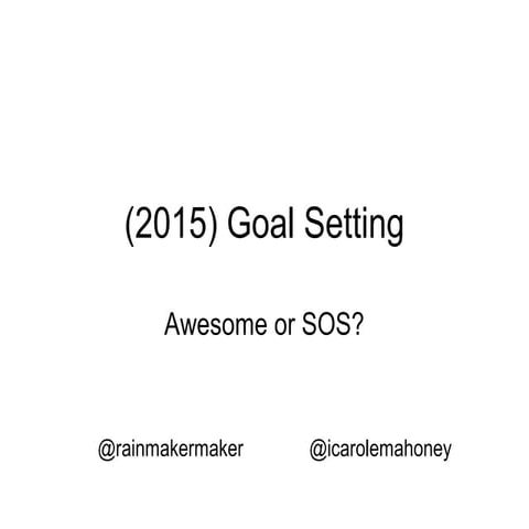 Goal setting techniques 
