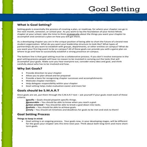 Goal setting