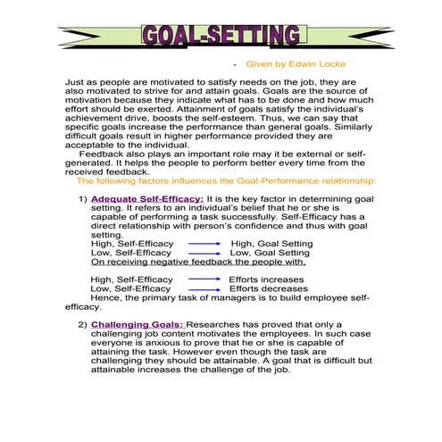 Goal setting theory pdf