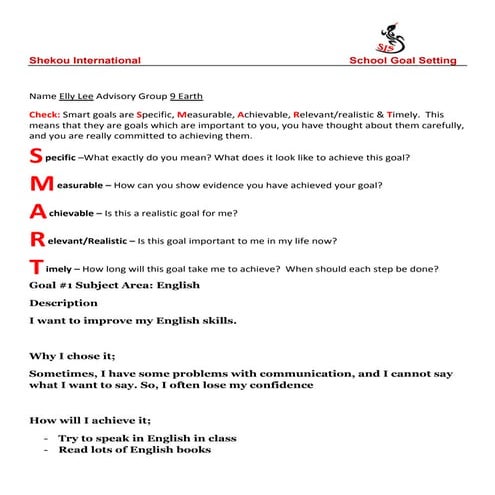 Goal setting template 2011 12